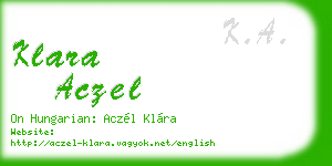 klara aczel business card